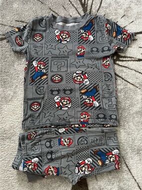 Nintendo Gray and Red Super Mario Boy’s Pajama Set